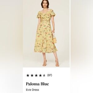 Paloma Blue Evie Dress, size M, yellow floral preloved